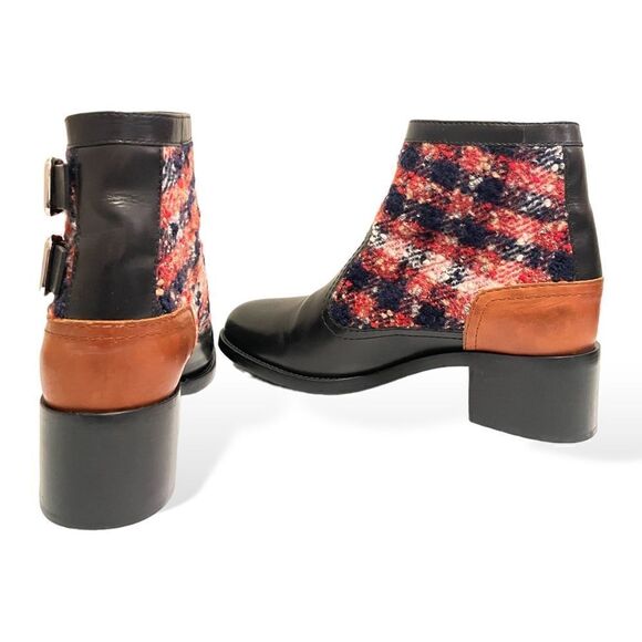CHANEL 2017 Tweed Pattern Ankle Boots |38.5 EU| - Picture 10 of 12